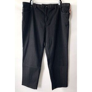 NWT Harbor Bay Black Straight Leg Jeans Continuous Comfort Waistband Size 48-mpv